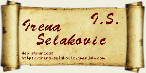 Irena Selaković vizit kartica